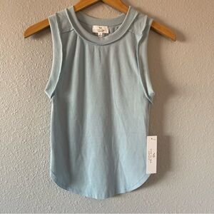 NWT Live in the Moment Baby Blue Ribbed Sleeveless Tank Top Women's Size Small